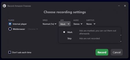 How to mark ads of videos in Audials